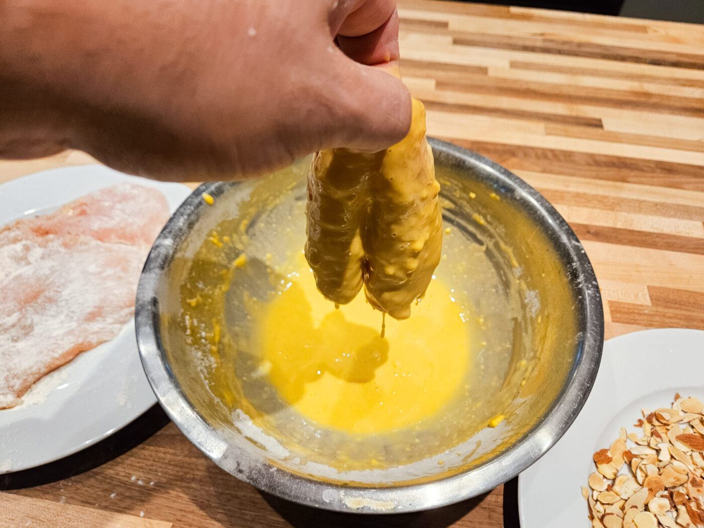 Almond chicken schnitzel - preparation-10