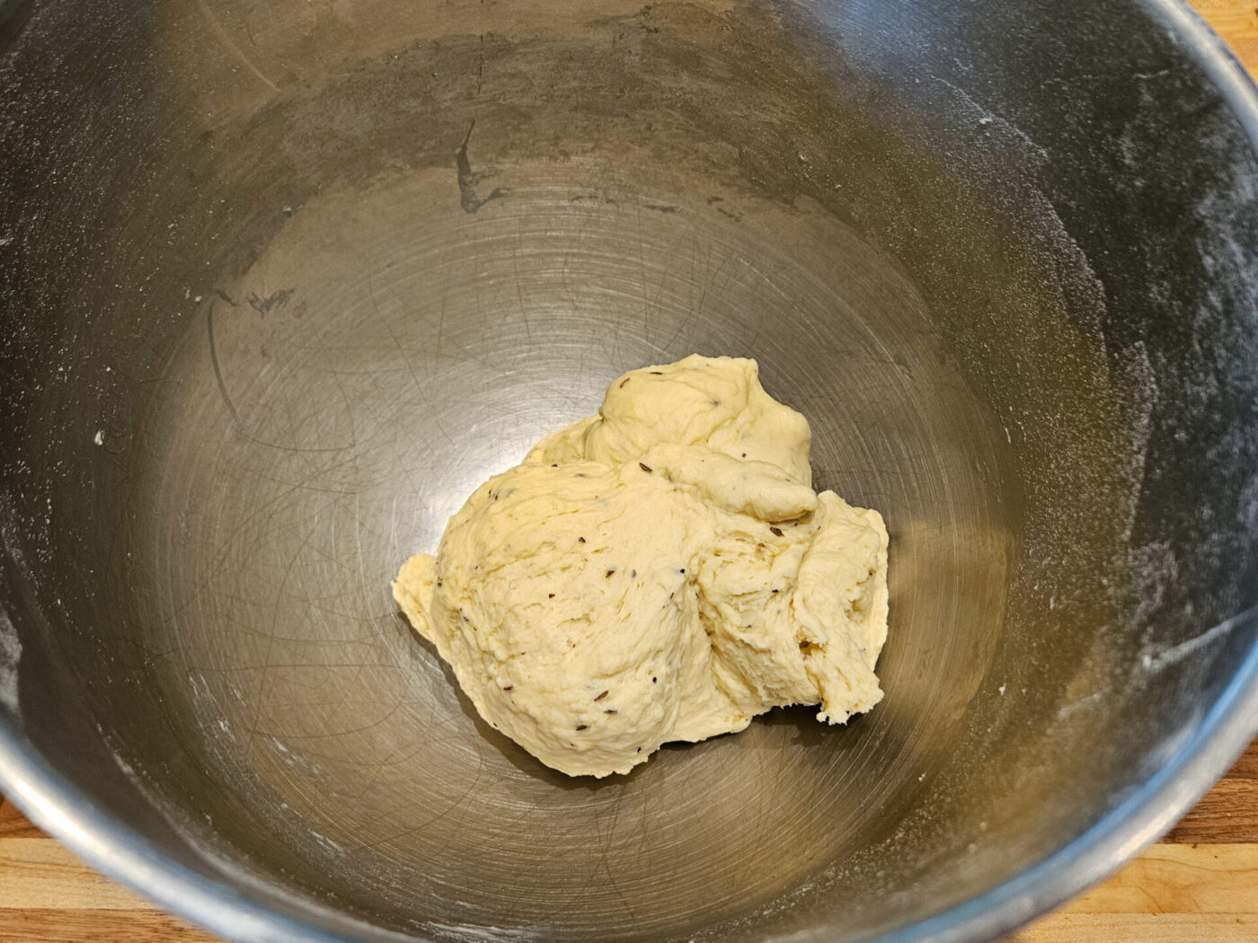 Dough for Pagáče (Pagache) with Cracklings right after forming