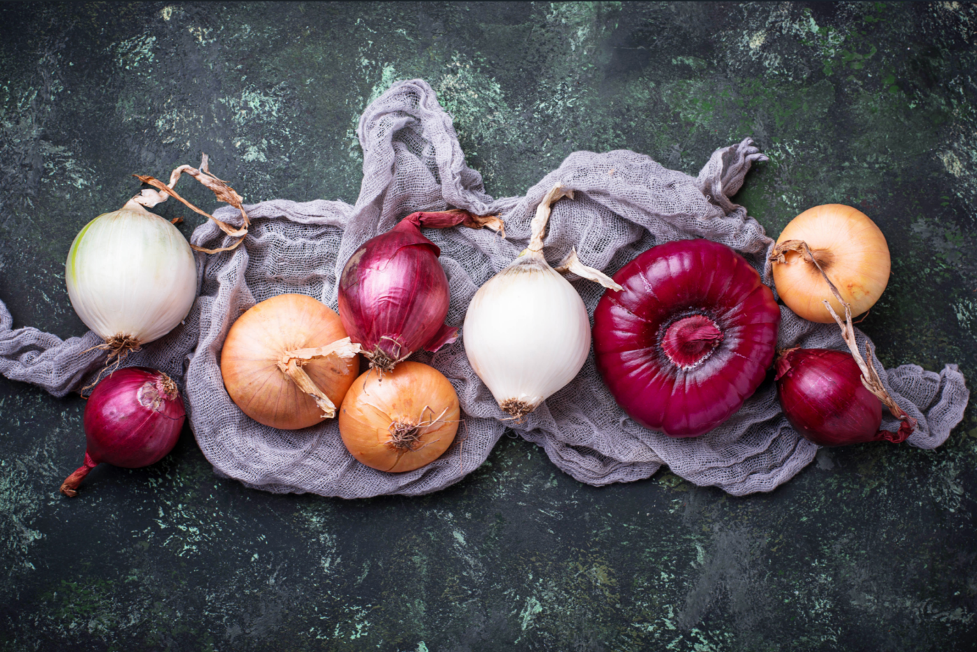 assorted onion on the table