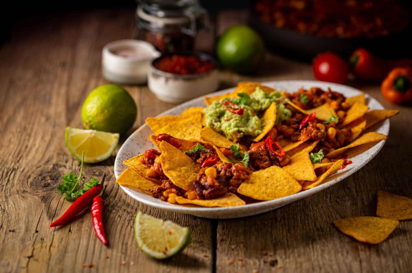 corn chips as a part of nachos