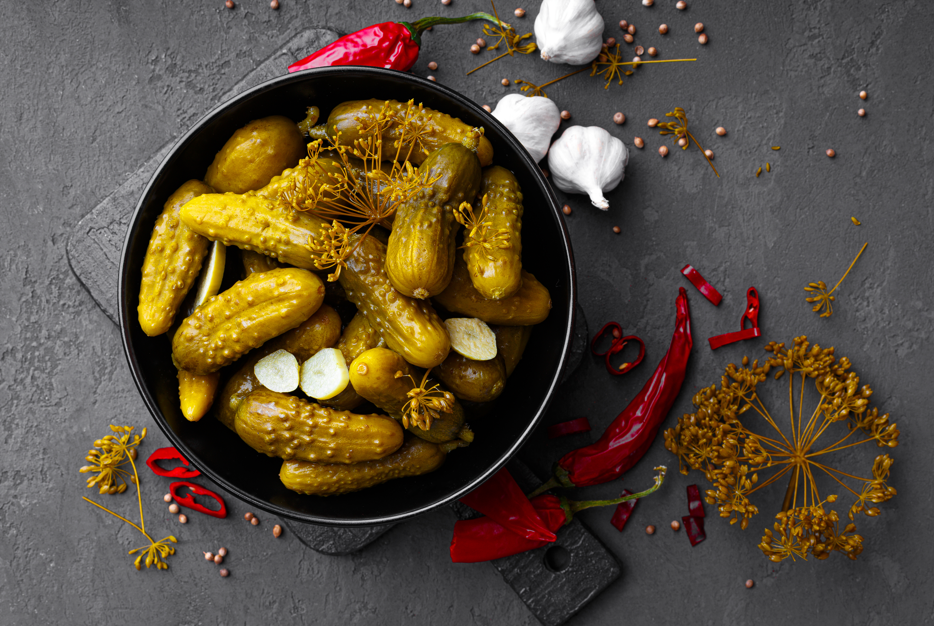 pickles prepared with pickling salt